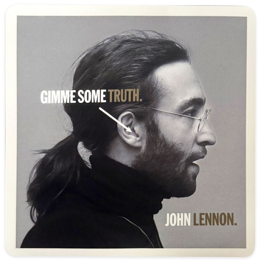 John Lennon - Truth Album Sticker - Grey/Multicolours
